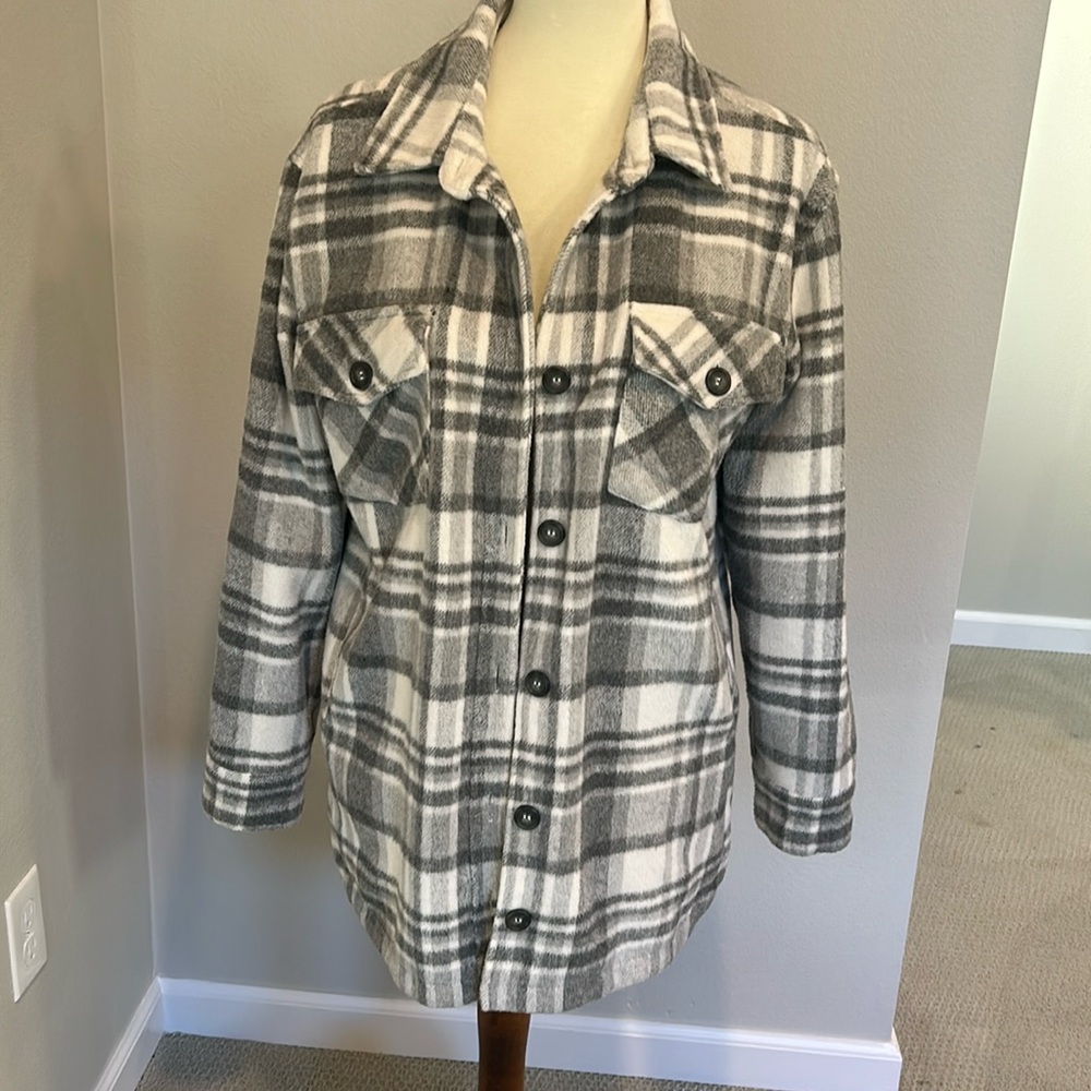 Thread & Supply Gray Plaid Jacket - image 1